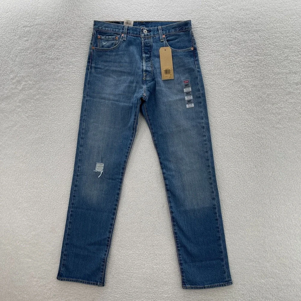 Levis Jeans Mens 32x34 Blue 501 '93 Straight Button Fly Denim Grunge 90s Skater